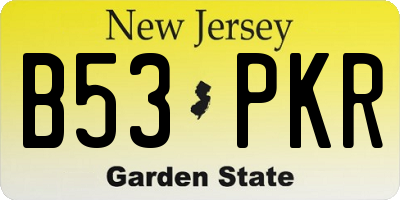 NJ license plate B53PKR