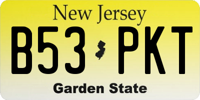 NJ license plate B53PKT