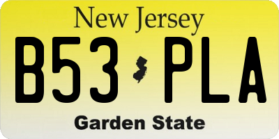NJ license plate B53PLA