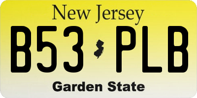 NJ license plate B53PLB