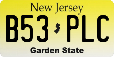 NJ license plate B53PLC