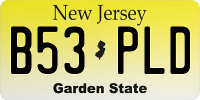 NJ license plate B53PLD