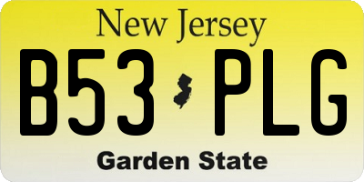 NJ license plate B53PLG
