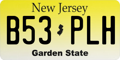 NJ license plate B53PLH