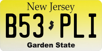NJ license plate B53PLI