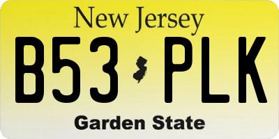NJ license plate B53PLK
