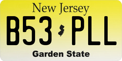 NJ license plate B53PLL