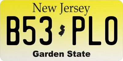NJ license plate B53PLO