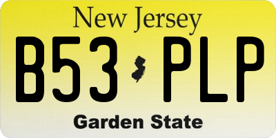 NJ license plate B53PLP