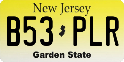 NJ license plate B53PLR