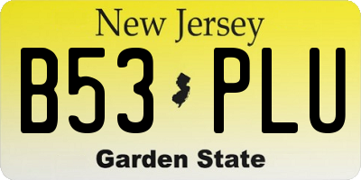 NJ license plate B53PLU