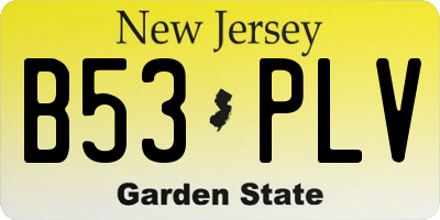 NJ license plate B53PLV