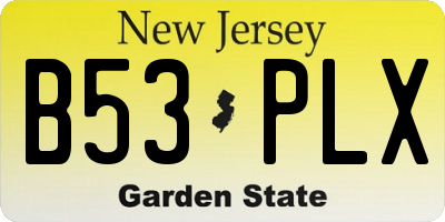 NJ license plate B53PLX