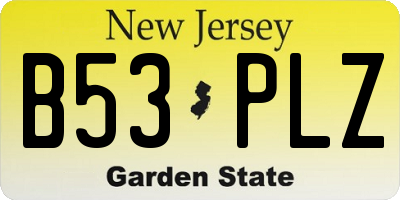 NJ license plate B53PLZ