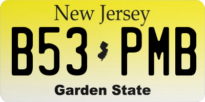 NJ license plate B53PMB
