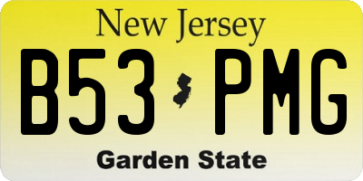 NJ license plate B53PMG
