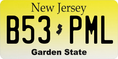 NJ license plate B53PML