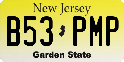 NJ license plate B53PMP
