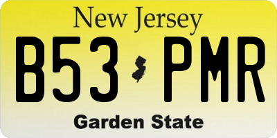 NJ license plate B53PMR