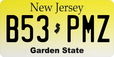 NJ license plate B53PMZ