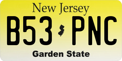 NJ license plate B53PNC
