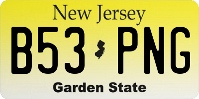 NJ license plate B53PNG