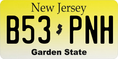 NJ license plate B53PNH