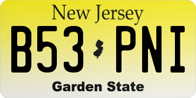NJ license plate B53PNI