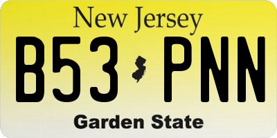 NJ license plate B53PNN