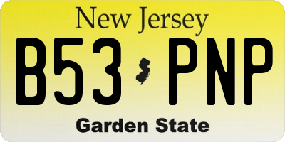 NJ license plate B53PNP