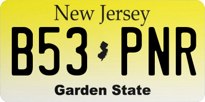 NJ license plate B53PNR