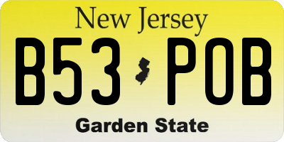 NJ license plate B53POB