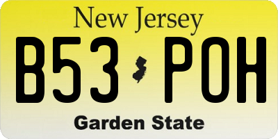 NJ license plate B53POH