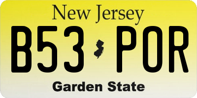 NJ license plate B53POR