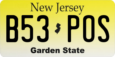 NJ license plate B53POS