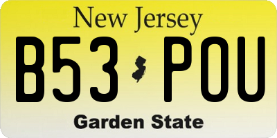 NJ license plate B53POU