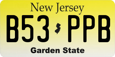 NJ license plate B53PPB