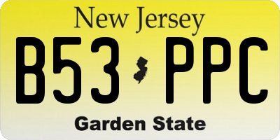 NJ license plate B53PPC