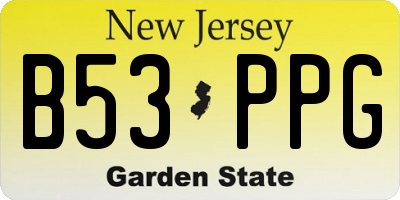 NJ license plate B53PPG