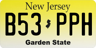 NJ license plate B53PPH