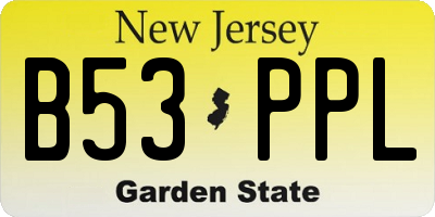 NJ license plate B53PPL