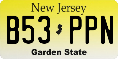NJ license plate B53PPN