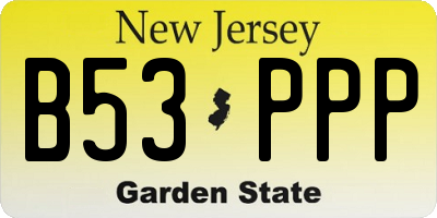 NJ license plate B53PPP