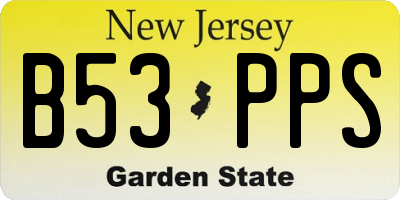 NJ license plate B53PPS