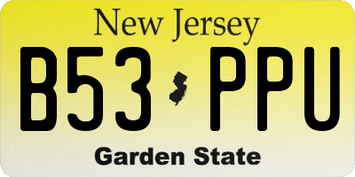 NJ license plate B53PPU