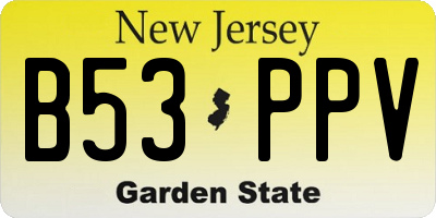 NJ license plate B53PPV