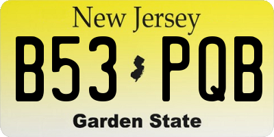 NJ license plate B53PQB