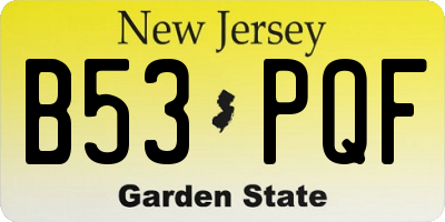NJ license plate B53PQF