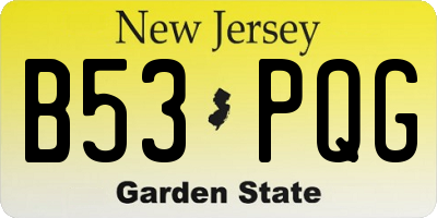 NJ license plate B53PQG