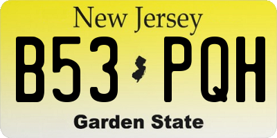 NJ license plate B53PQH